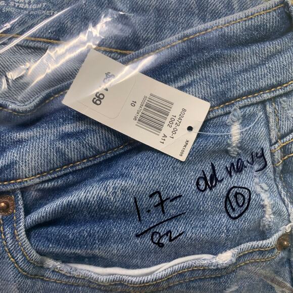 NWT Old Navy High Rise Curvy O.G. Straight Jeans Women’s Size 10 Raw Hem - Picture 10 of 10